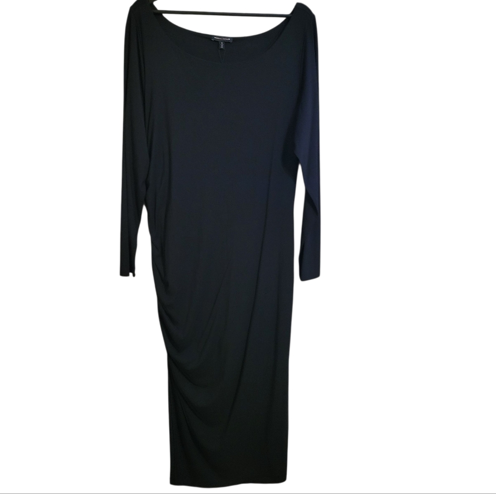 Universal Standard Black Long Sleeve Side Ruched Maxi Dress